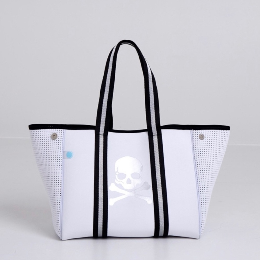 SoulCycle Chuchka Perforated Neoprene Skull Tote